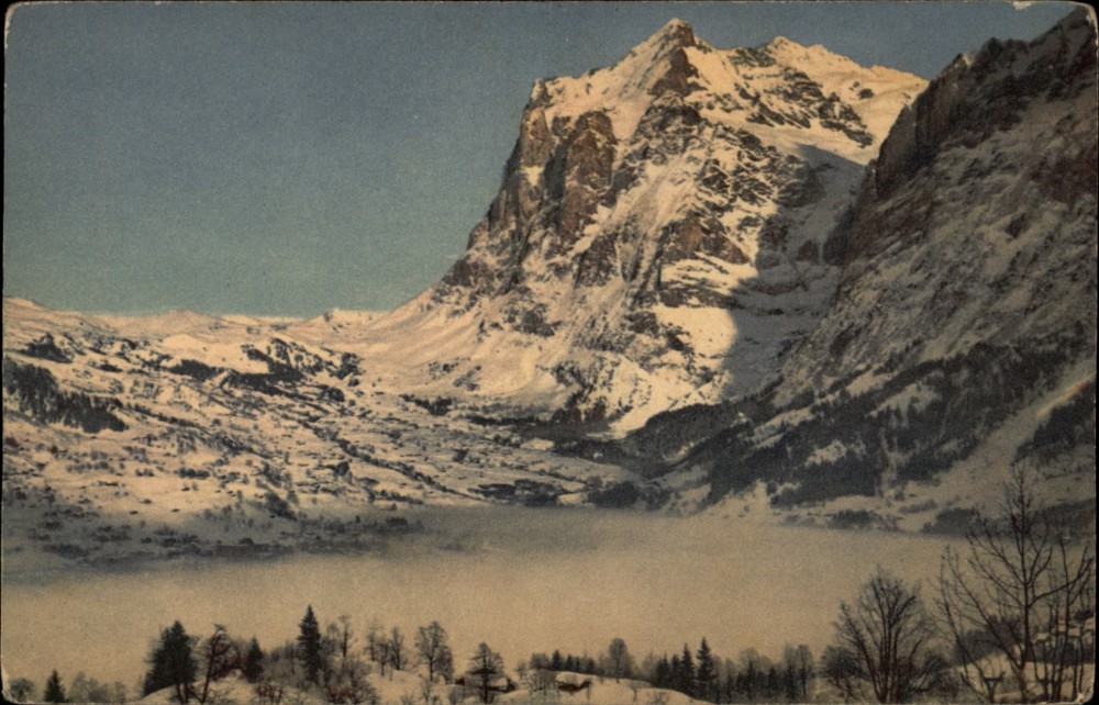 Wetterhorn Grindelwald Switzerland vintage postcard d661