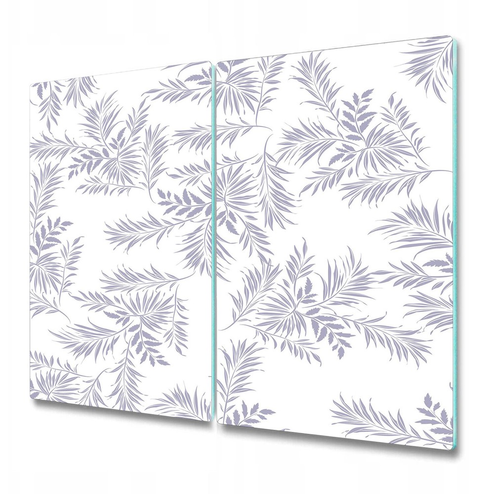 Glass Kitchen Chopping Board Palm leaves Doodle style Soft lily Colour art
