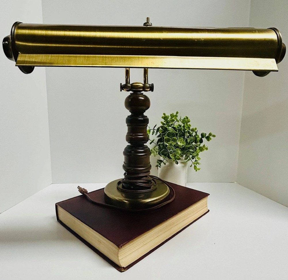 1940's Arts & Crafts-Walnut & Brass Desk Lamp