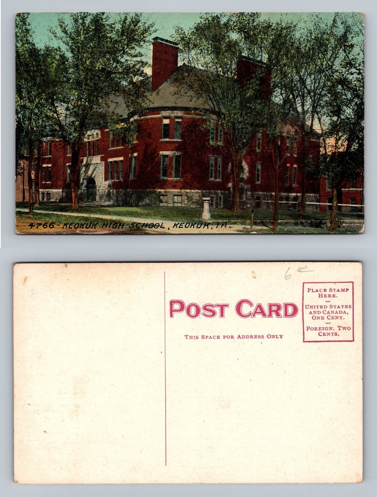 Keokuk, IA-Iowa, High School Red Brick Building Vintage Postcard