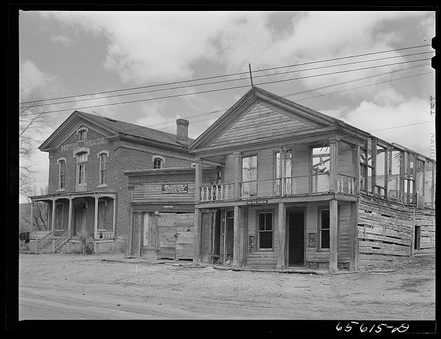 Photo:Bannack Montana 1942 Historic Main Street Buildings Ghost Town