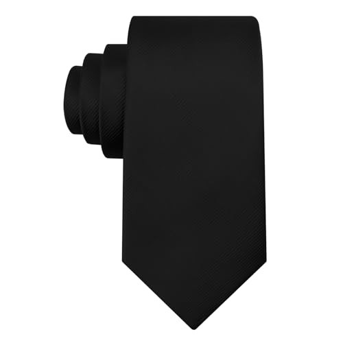 Classic Solid Black Men's Tie 3.15 Inch Width Formal Neckwear
