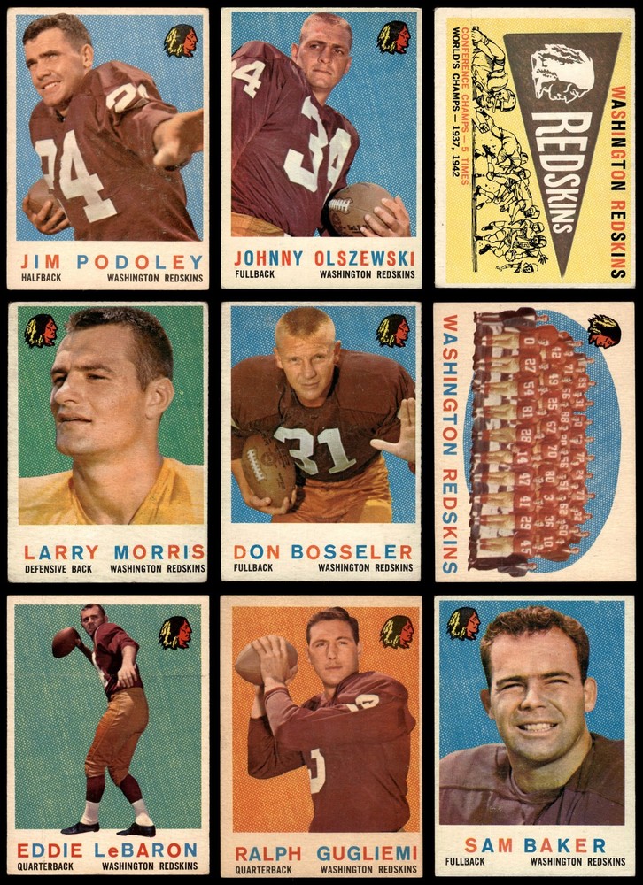 1959 Topps Washington Redskins Team Set 3.5 - VG+ 7300824