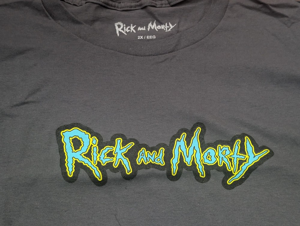Rick and Morty T Shirt Mens 2XL Gray Adult Swim Graphic Tee Mad Engine