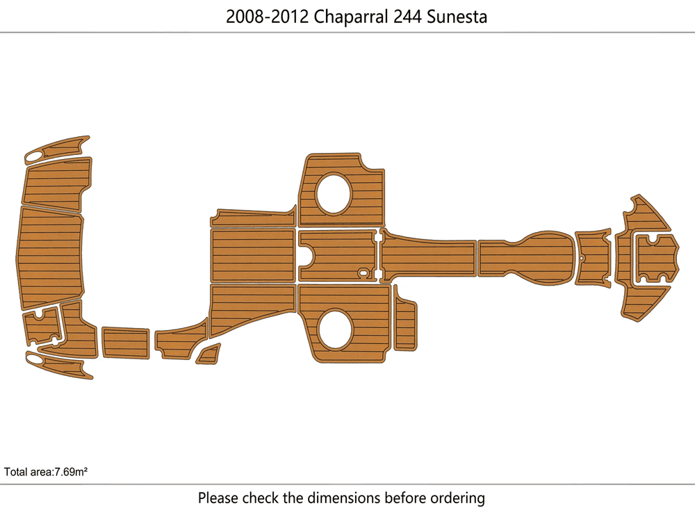 2012 Chaparral 244 Sunesta Cockpit Swim Platform Boat EVA Pads Teak Deck Floor