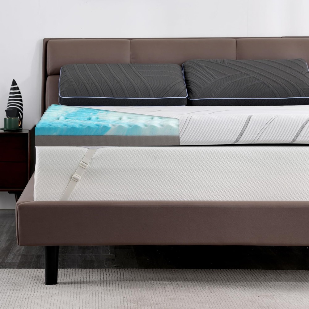 4 Inch Extra Firm Memory Foam Mattress Topper King Size Bed Topper with Ice S...