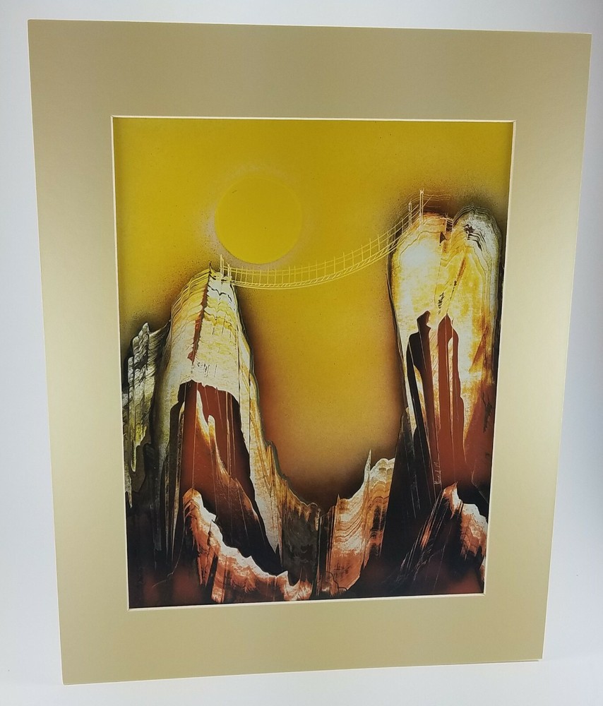 Painting of a Foot Bridge in Spray Art Style by Jason Girard with color matte.