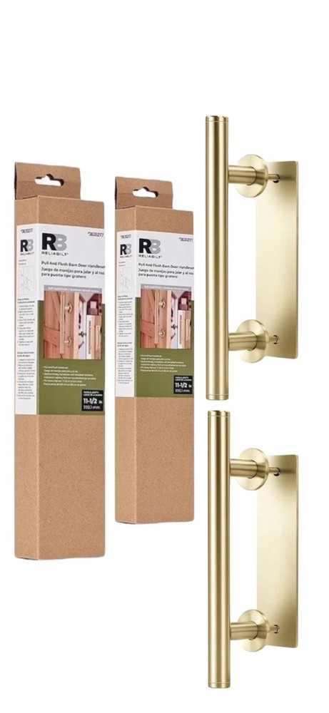 Reliabilt 11.5-inch Soft Gold Barn Door Handleset 2-Pack 3635277