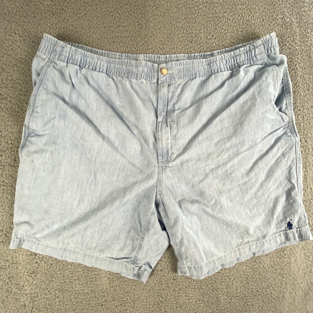 Polo Ralph Lauren Shorts Mens 1XB Chambray Elastic Waist Drawstring Cotton 8