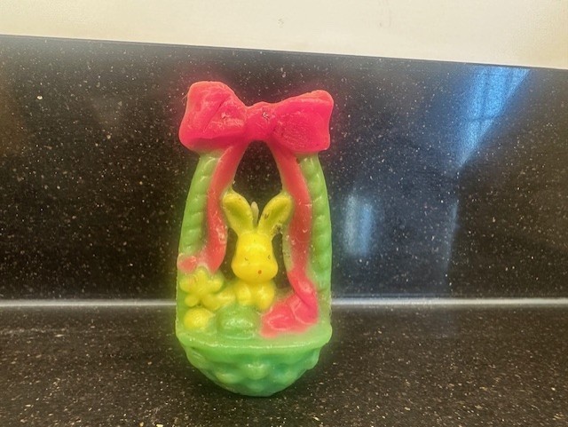 Vintage Easter Gurley Easter Basket Candle Rabbit Bunny