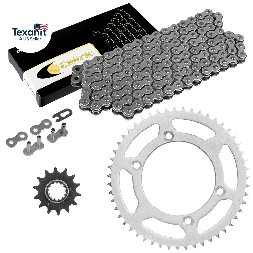 Drive Chain & Sprockets Kit Compatible with Kawasaki KLX125 2003 2004 2005 2006