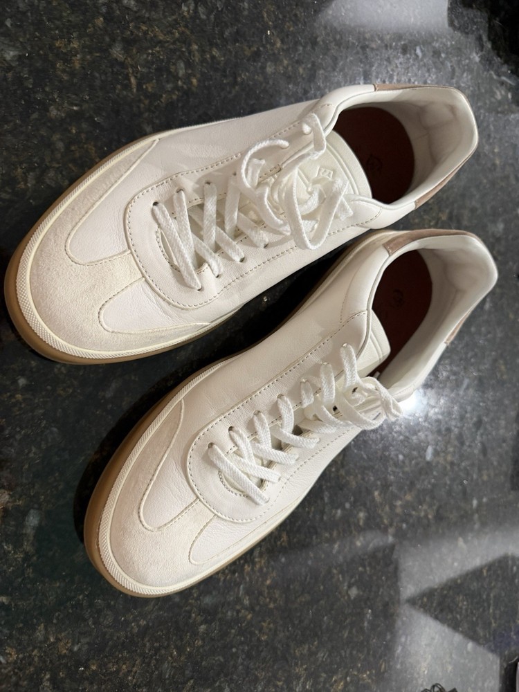 Loro Piana Tennis Walk Sneakers White Leather Suede Men’s EU 42 / US 9 Excellent