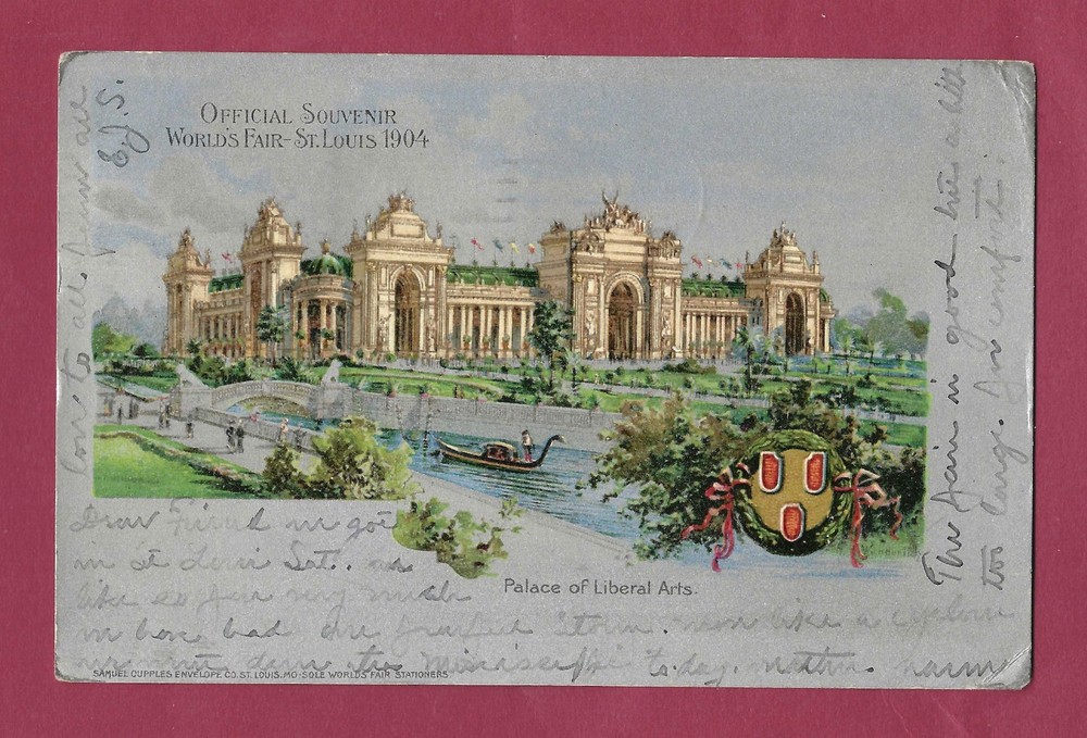 St Louis, MO 1904 postmark on US 323, on a postcard of the Palace at Worlds Fair