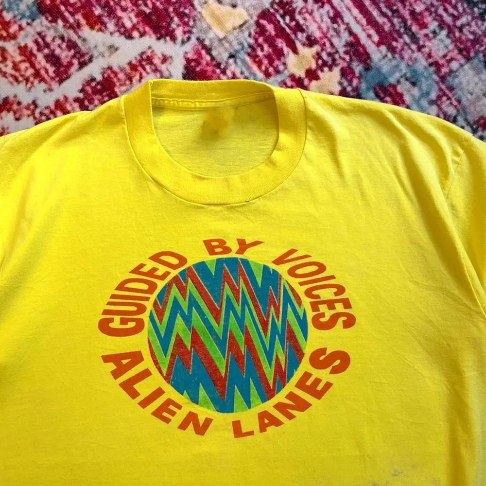 Vintage 1990s GUIDED BY VOICES Band Gift Fan Yellow All Size Tee Shirt 3C4