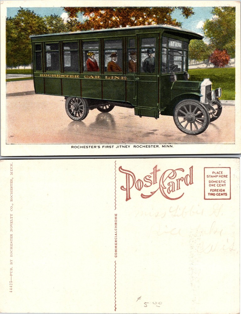 Rochesters First Jitney Rochester Minnesota MN Postcard
