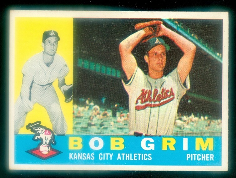 1960 Topps #78 Bob Grim Baseball Card in Excellent Condition