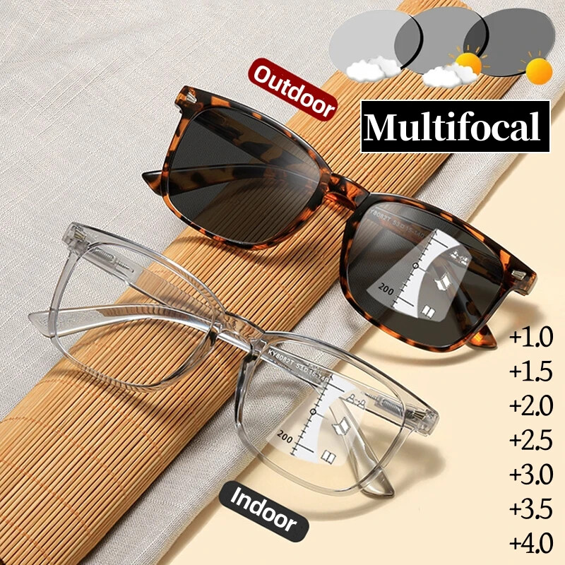 Smart Photochromic Multifocal Reading Glasses for HD Vision Outdoors