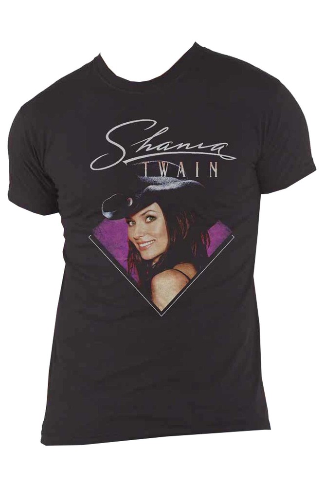 Shania Twain Purple Photo Logo Official Unisex Black T-Shirt