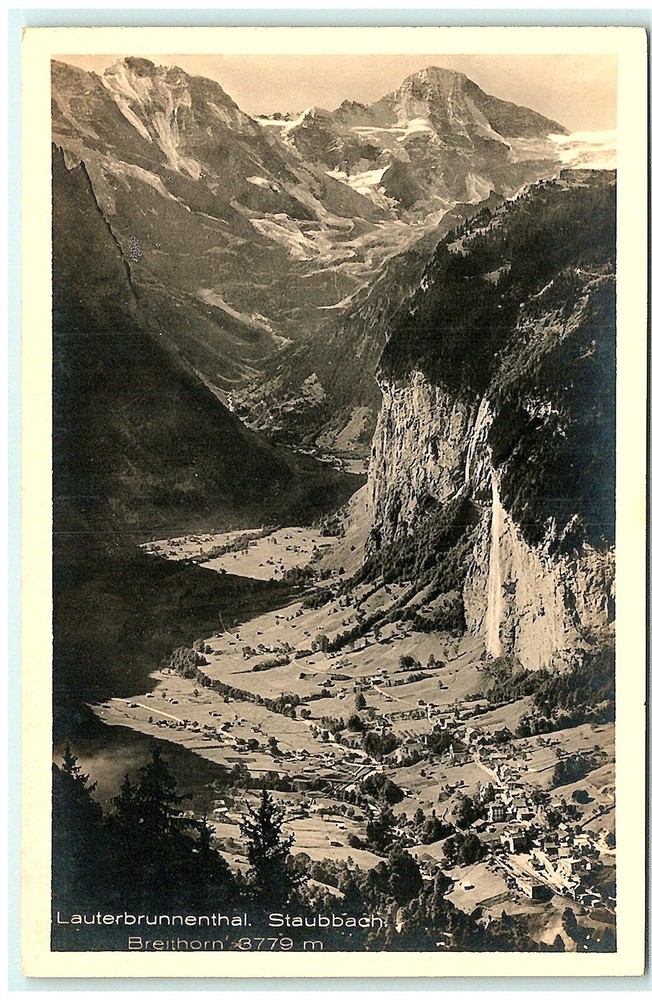 S02-0176, LAUTERBRUNNENTHAL, STAUBBACH, REAL PHOTO POSTCARD.