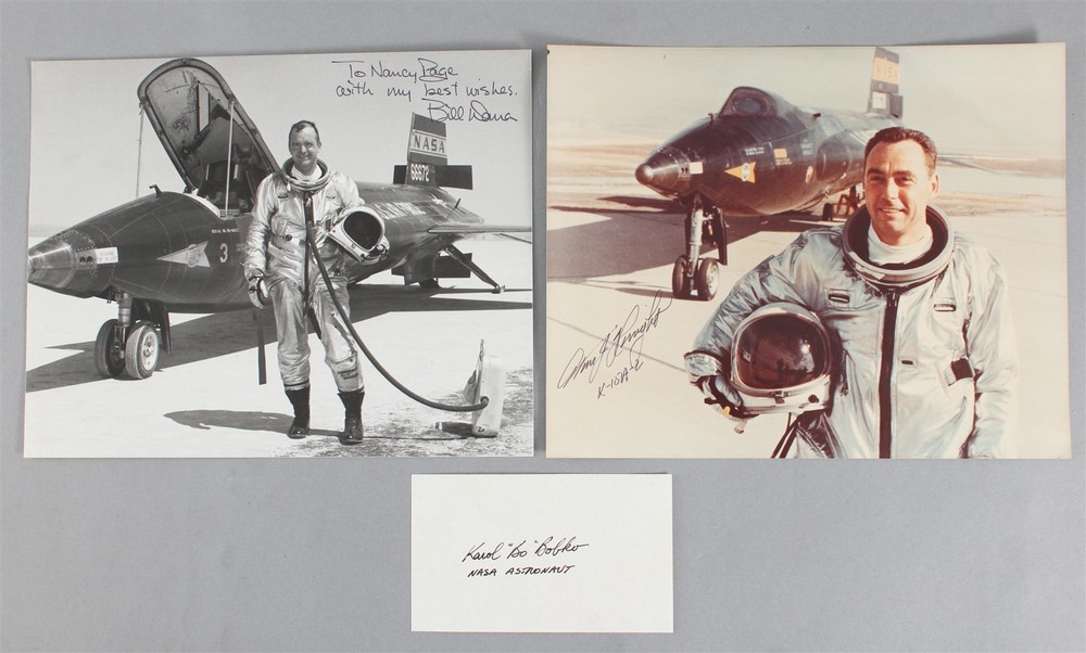 Authentic NASA Aerospace Bill Dana & Scott Crossfield Autographed Photographs NRKarol J. Bobko… NO RESERVE
