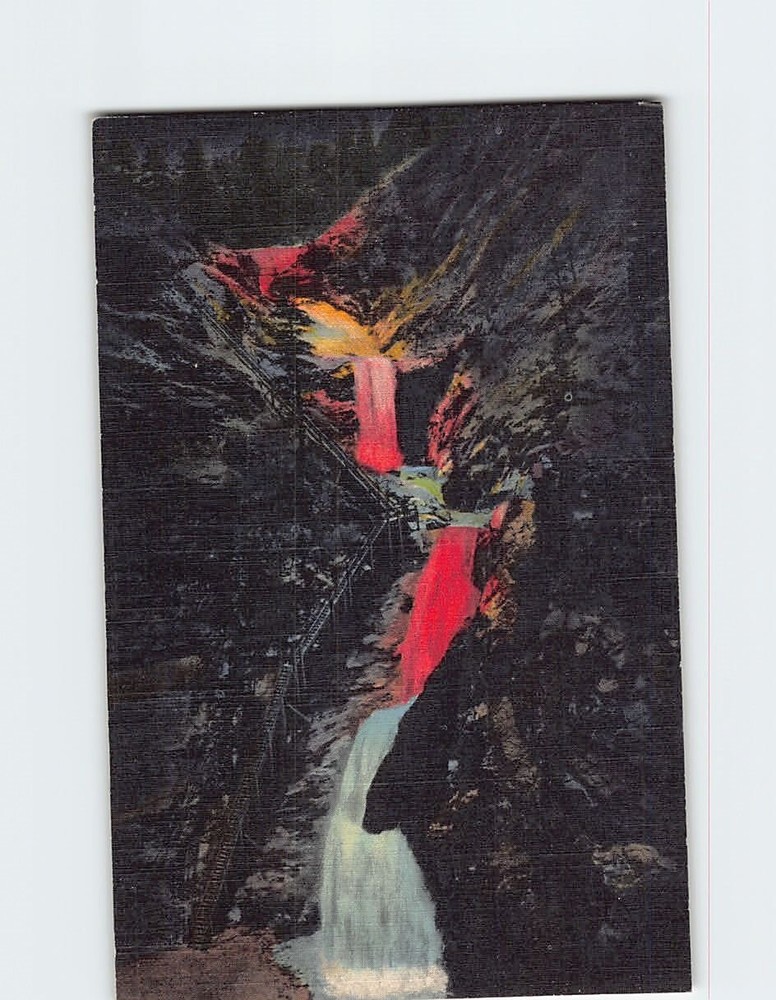 Postcard Seven Falls at Night South Cheyenne Canyon Colorado Springs Colorado