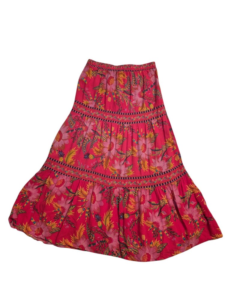 Rachel Roy Colorful Boho Elastic Waist Skirt Size Small