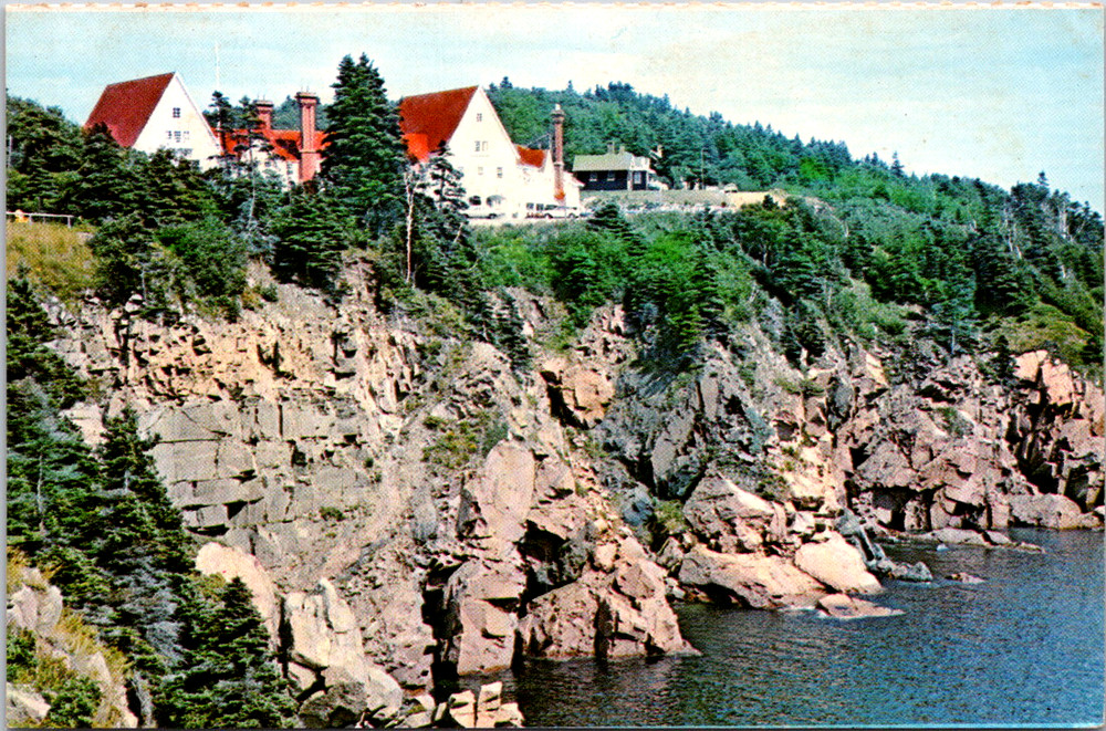 Vintage Postcard Keltic Lodge Cape Breton Nova Scotia Canada Clifftop View