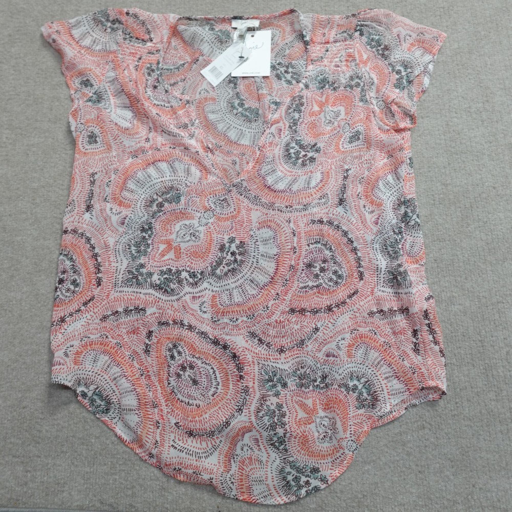 Joie Ederra Top XS Pink Silk Floral Paisley NEW