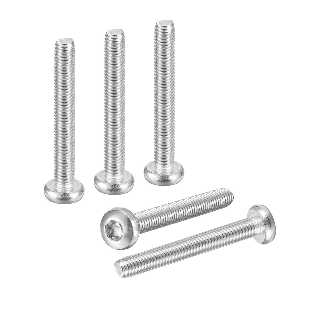 M6x45mm Pan Head Torx Security Screws - 10Pack - Stainless Steel - Silver