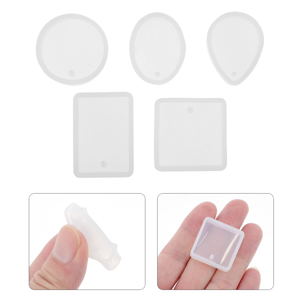 10 Pcs DIY Mold Keyring Charms with Chains for Crafting