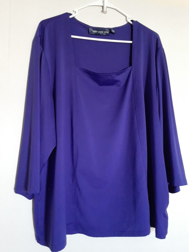 Susan Graver Womens 3x Top (Purple)