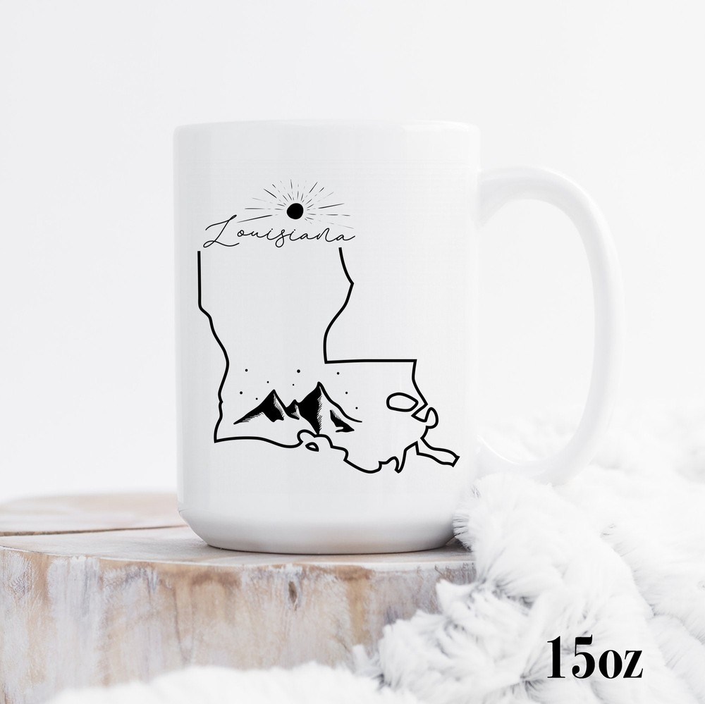 Louisiana Camper Enamel Mug Outdoor Gift For Camping Lovers
