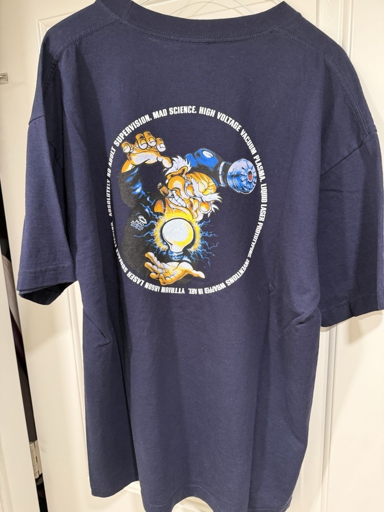 Vintage Oakley Mad Scientist T Shirt Navy XL Software