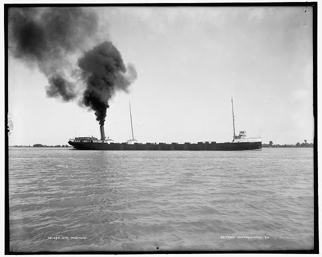 Steamer Yosemite,freighter,cargo ships,boats,Detroit Publishing Company,1902