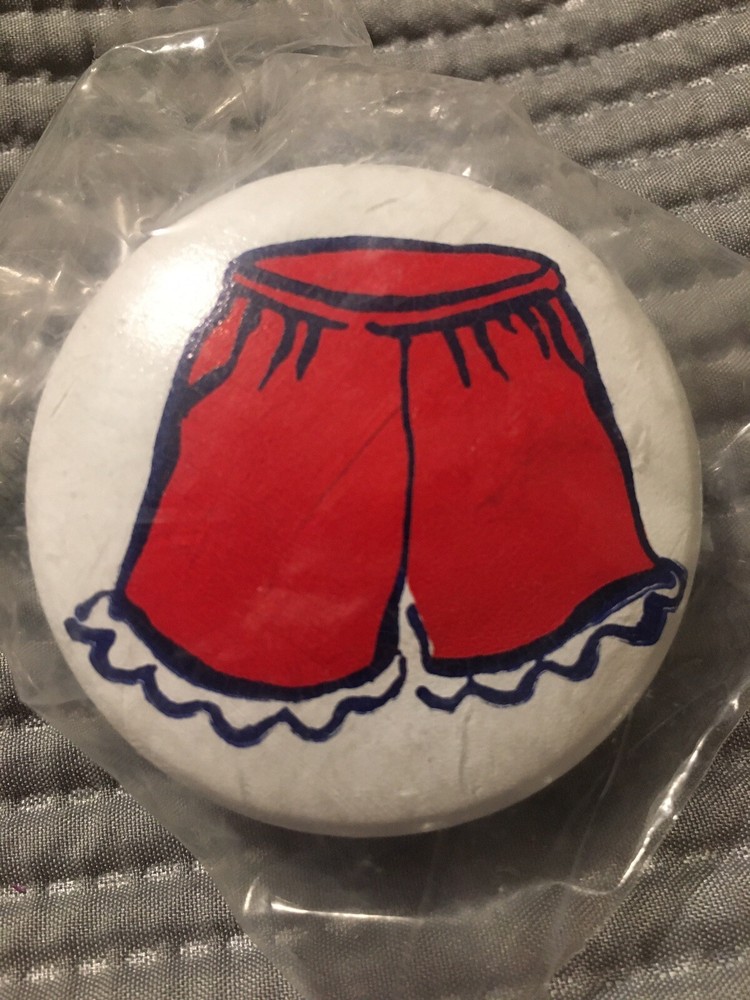 White Wooden Organizational Dresser Drawer Knob 2” Round Girls Red Shorts