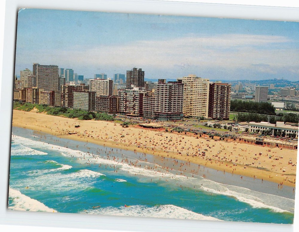 Postcard Aerial View of Battery Beach Durban Natal South Africa