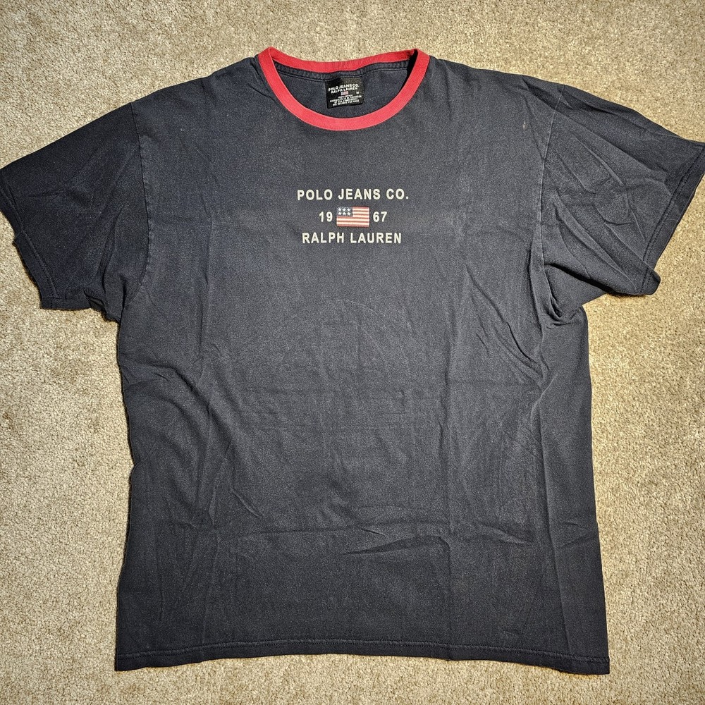 Vtg Y2k Ralph Lauren Polo Jeans Co Mens M Faded T-shirt Skate Indie 90s Classic