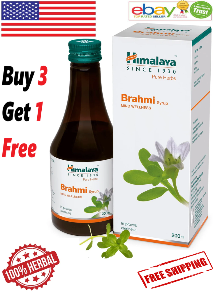 Himalaya Brahmi Syrup For Mind Wellness 100% Natural & Organic 200ml (Free Ship)