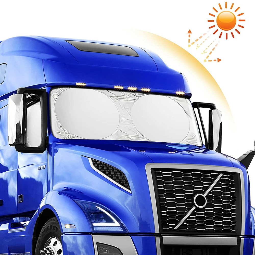 Volvo Semi-Truck Large Windshield & Side Window Sun Shade UV Heat Block Cover