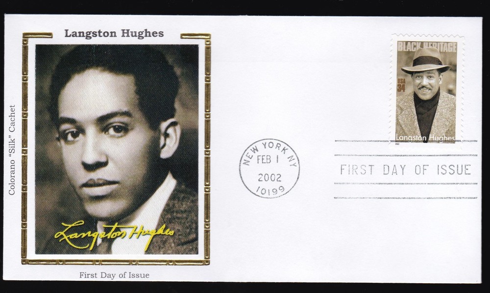 Langston Hughes #3557 Us First Day Cover 2002, Colorano Silk Cachet Fdc