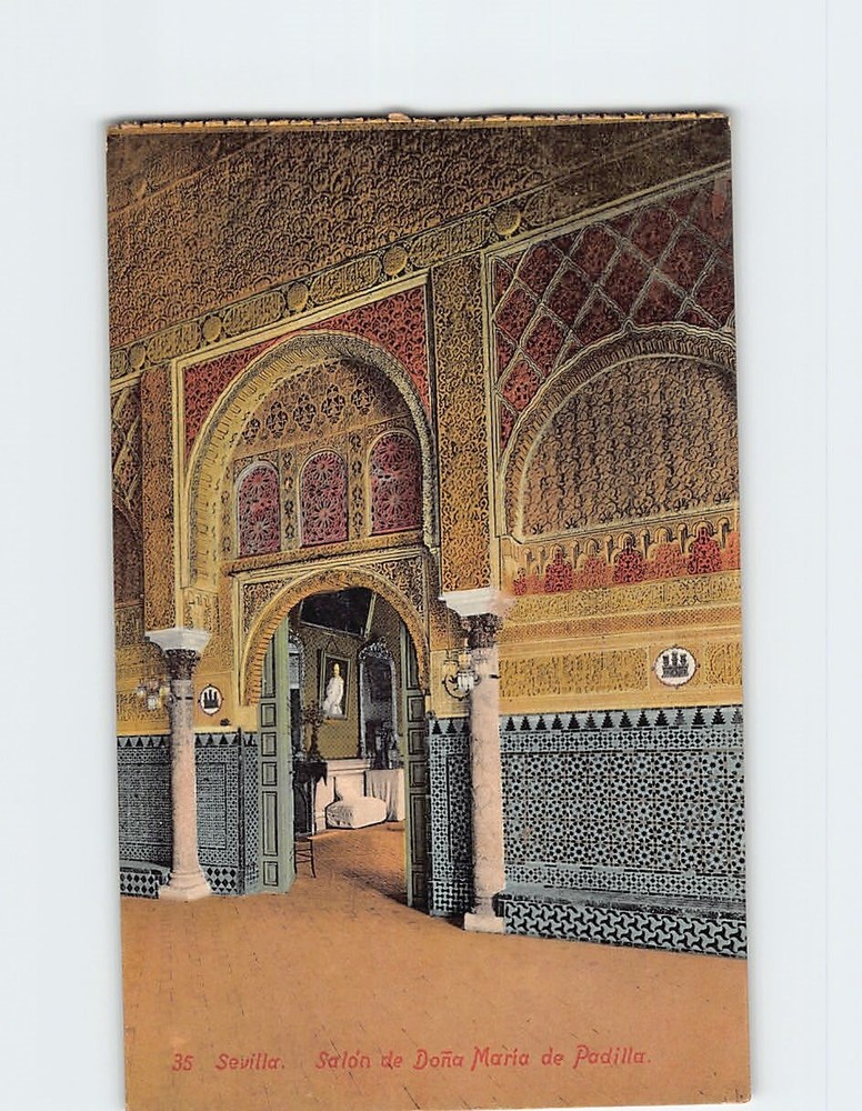 Postcard Salon de Doña Maria de Padilla, Seville, Spain