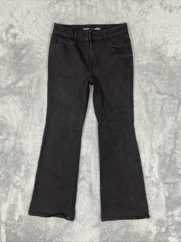 Old Navy Jeans Women's 6 Black Wow Flare High Rise Stretch Pants Casual