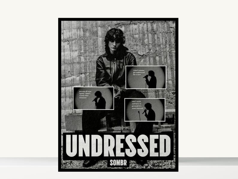 Sombr Undressed Poster – Indie Music Wall Art, Minimalist Bedroom Decor, Aesthet