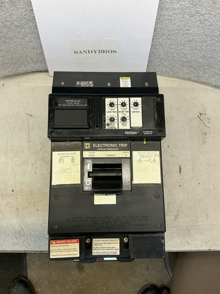 Square D SCHNEIDER ELECTRIC LX36600 W/ ARP100 Rating Plug.