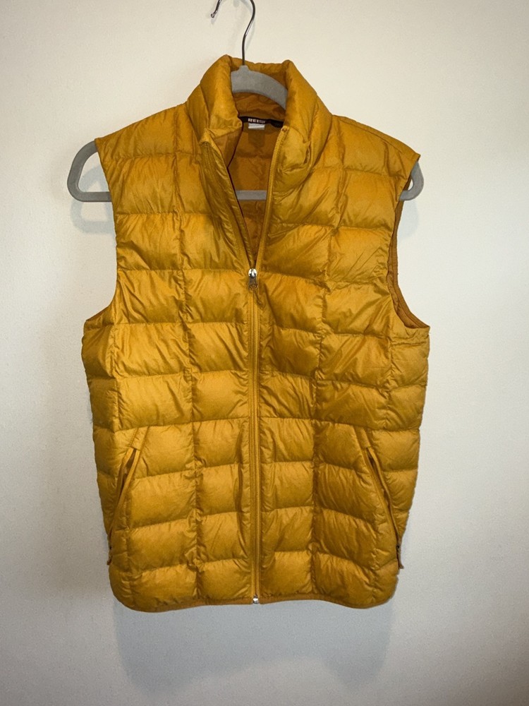 REI Co-op 650 Down Vest 2.0 Mens Small  Yellow Packable Puffer Lightweight