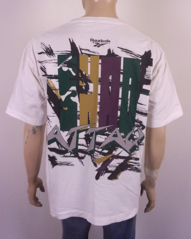 vintage 90s Reebok single stitch Shaq Attaq T-Shirt Shaquille O'Neal 2 sided XL
