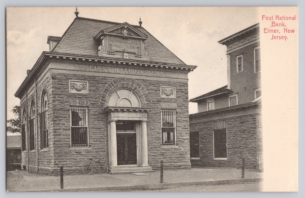 Elmer New Jersey NJ First National Bank Vintage Postcard