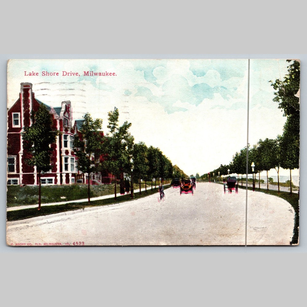 Postcard Lake Shore Drive Milwaukee Wisconsin E. C. Kropp Co.