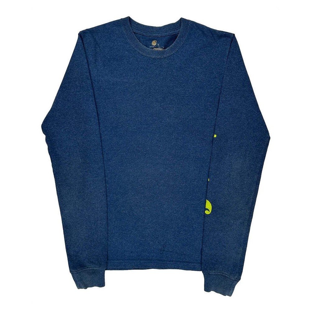 Carhartt Long Sleeve T-Shirt - Small Blue Cotton