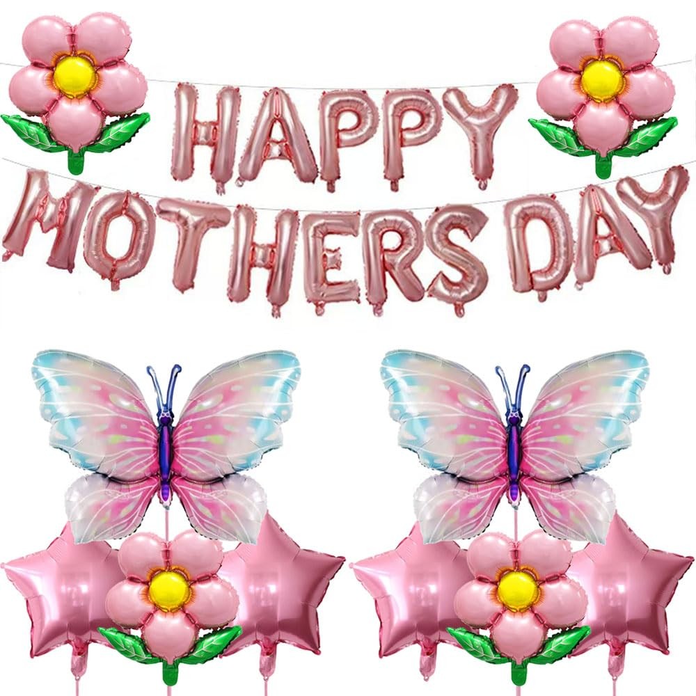 Happy Mother's Day Balloons Mothers Day Banner Set for Party Decoration Supplies